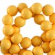 Acrylic beads 4mm round Shiny Citrus orange